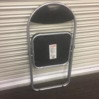 【中古】パイプ椅子　PVCレザー　ブラック