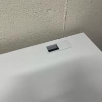 【中古】両袖デスク　オフィスコム　W1400*D700*H700　木天板　ホワイトグレー