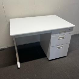 【中古】片袖デスク　ノーブランド　W1000*D700*H700　木天板　ホワイト