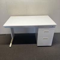 【中古】片袖デスク　ノーブランド　W1200*D700*H700　木天板　ホワイト