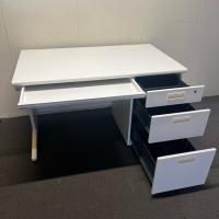 【中古】片袖デスク　ノーブランド　W1200*D700*H700　木天板　ホワイト