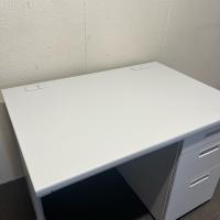 【中古】片袖デスク　オフィスコム　W1000*D700*H700　木天板　ホワイトグレー