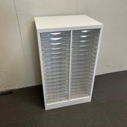 【中古】クリアトレーキャビネット　生興　2列18段浅型　W527*D400*H880