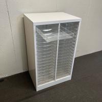 【中古】クリアトレーキャビネット　生興　2列18段浅型　W527*D400*H880