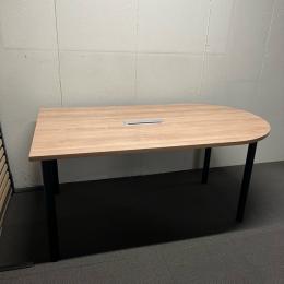 【中古】U型会議テーブル　オフィスコム　配線BOX付　W1600*D900*H720　ナチュラル