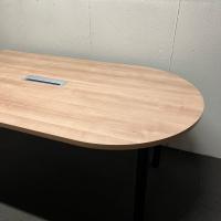 【中古】U型会議テーブル　オフィスコム　配線BOX付　W1600*D900*H720　ナチュラル