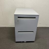 【中古】2段ワゴン　内田洋行　STシリーズ　A4サイズ対応　マイルドグレイ