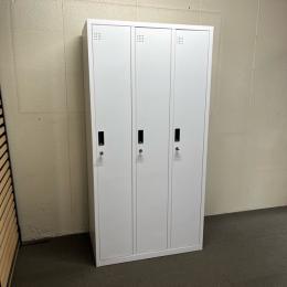 【中古】3人用ロッカー　ノーブランド　更衣用ロッカー　ホワイト