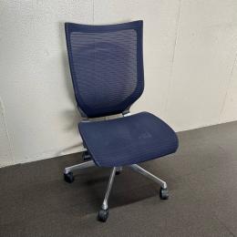 【中古】オフィスチェア　オカムラ　バロンチェア　ハイバック　ダークブルー