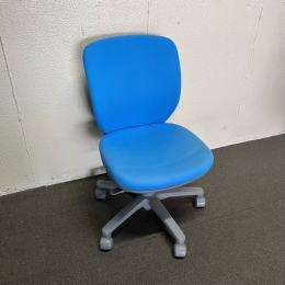 【中古】オフィスチェア　ライオン　ローバック　布張り　ブルー