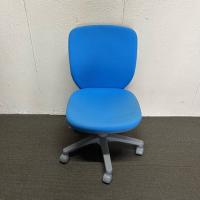 【中古】オフィスチェア　ライオン　ローバック　布張り　ブルー