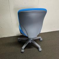 【中古】オフィスチェア　ライオン　ローバック　布張り　ブルー