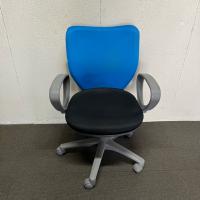 【中古】オフィスチェア　アイリスチトセ　肘付き　固定肘　ブルー/ブラック　