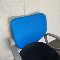 【中古】オフィスチェア　アイリスチトセ　肘付き　固定肘　ブルー/ブラック　