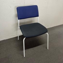 【中古】スタッキングチェア　ノーブランド　ダイニングチェア　ブルー/ブラック