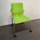 【中古】スタッキングチェア　コンベルサ　ソフトフィットタイプ　キャスター付き　グリーン