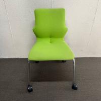 【中古】スタッキングチェア　コンベルサ　ソフトフィットタイプ　キャスター付き　グリーン