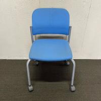 【中古】スタッキングチェア　コクヨ　CK-100　布張り　キャスター付き　ブルー