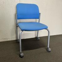 【中古】スタッキングチェア　コクヨ　CK-100　布張り　キャスター付き　ブルー