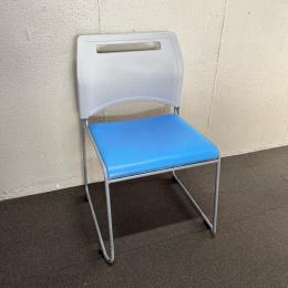 【中古】スタッキングチェア　弘益　スフィーダ　ビニールレザー　ブルー