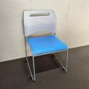 【中古】スタッキングチェア　弘益　スフィーダ　ビニールレザー　ブルー