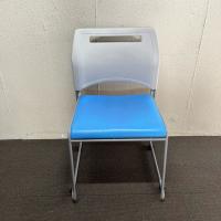 【中古】スタッキングチェア　弘益　スフィーダ　ビニールレザー　ブルー