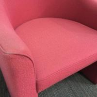 【中古】ラウンジソファ　メーカー不明　ロビー待合　布張り　レッド