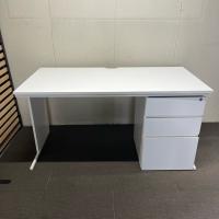 【中古】片袖デスク　ノーブランド　W1400*D700　木製デスク　ホワイト