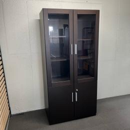 【中古】木製書庫　SVPシリーズ　W900*D440*H1800　ダークブラウン
