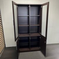 【中古】木製書庫　SVPシリーズ　W900*D440*H1800　ダークブラウン