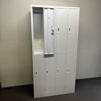 【中古】8人用ロッカー　生興　AKL-W8　更衣用ロッカー　ホワイト
