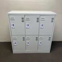 【中古】6人用シューズロッカー　東京鋼器　扉鍵付き　ホワイト
