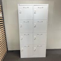 【中古】8人用ロッカー　生興　2列4段　ダイヤル鍵　ホワイト