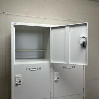 【中古】8人用ロッカー　生興　2列4段　ダイヤル鍵　ホワイト