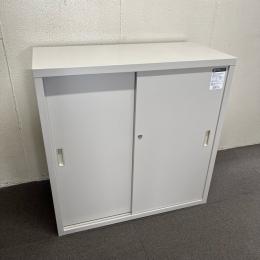 【中古】引き違い書庫　コクヨ　棚2枚　スチール引き違い　ナチュラルグレー