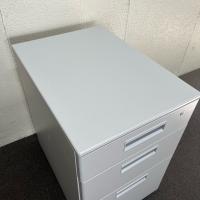 【中古】3段ワゴン　オフィスコム　スチールワゴン　ニューグレー