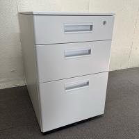 【中古】3段ワゴン　オフィスコム　スチールワゴン　ニューグレー