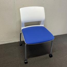 【中古】スタッキングチェア　コクヨ　CK160シリーズ　キャスター付き　ディープマリン