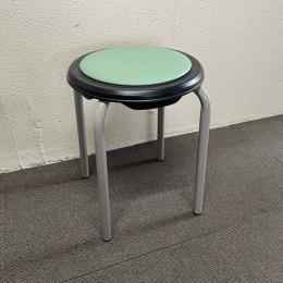 【中古】丸椅子　ライオン　多目的チェア　PVCレザー　ライトグリーン