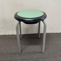 【中古】丸椅子　ライオン　多目的チェア　PVCレザー　ライトグリーン