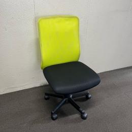【中古】オフィスチェア　メッシュチェア　メッシュ生地　イエロー