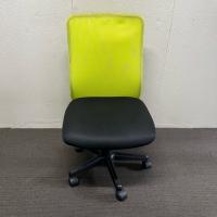 【中古】オフィスチェア　メッシュチェア　メッシュ生地　イエロー