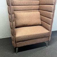 【中古】パネル付きソファ　ハイビス　クッション付き　W800*D670*H1240　ブラウン