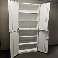 【中古】上下連結書庫　コクヨ　エディアシリーズ　両開き+両開き　ホワイト