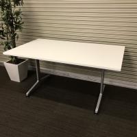 【中古】会議テーブル+チェア4脚セット　コクヨ　W1500*D900　ホワイト　ジュート　サティオ